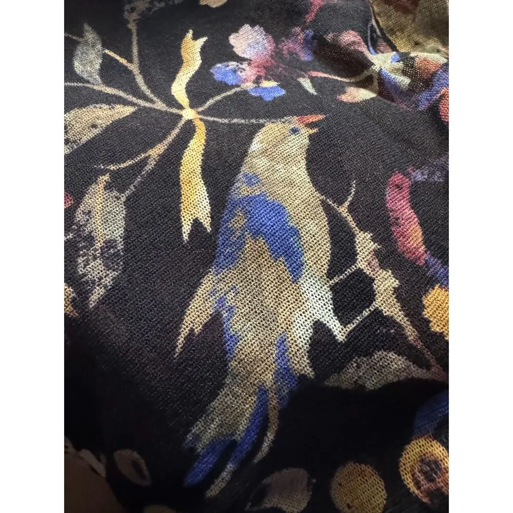 Fuzzi Italy Mesh Asymmetrical Skirt Floral Baroque Art To Wear Whimsigoth Y2K M